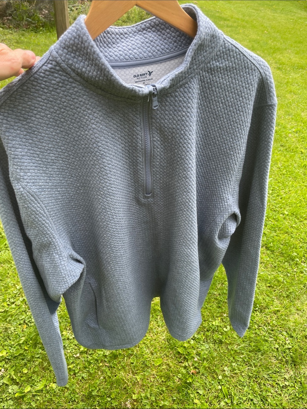 Old Navy Men's Half-Zip Textured Sweater - Light Gray
